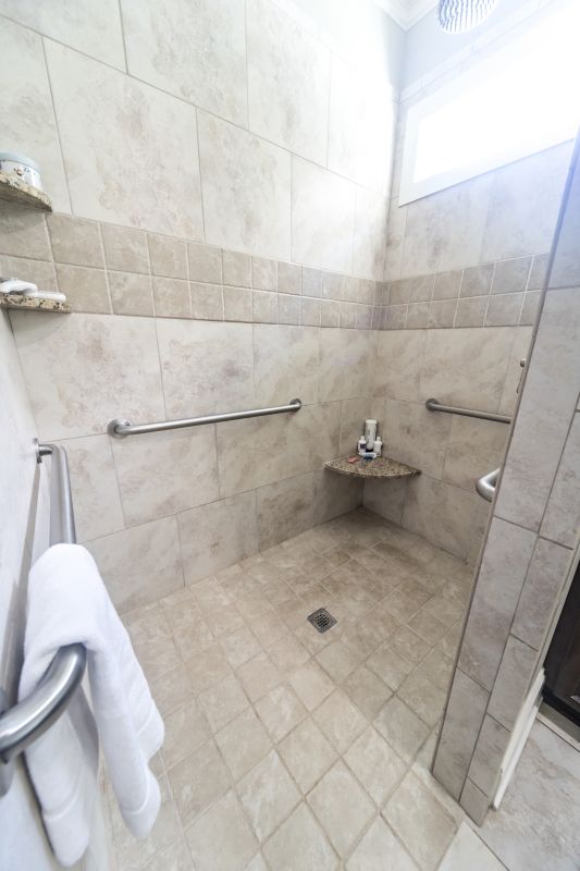 Walk-In Shower with Multiple Showerheads